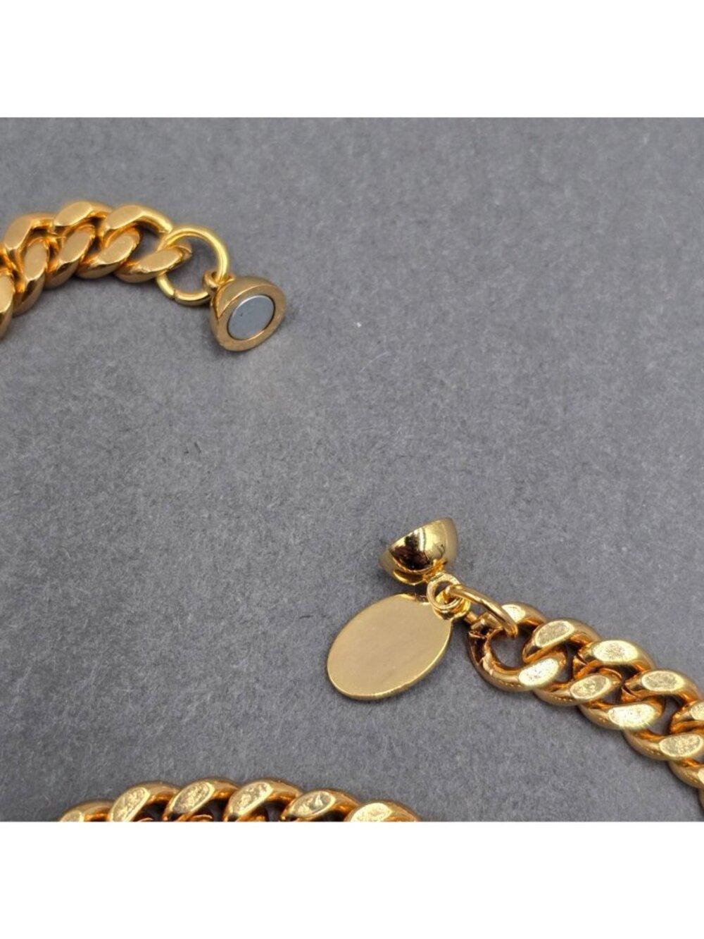 Melania Clara Wendy Necklace Blue Enamel Cross Pendant Gold Plated Curb Chain 16 - Picture 15 of 16